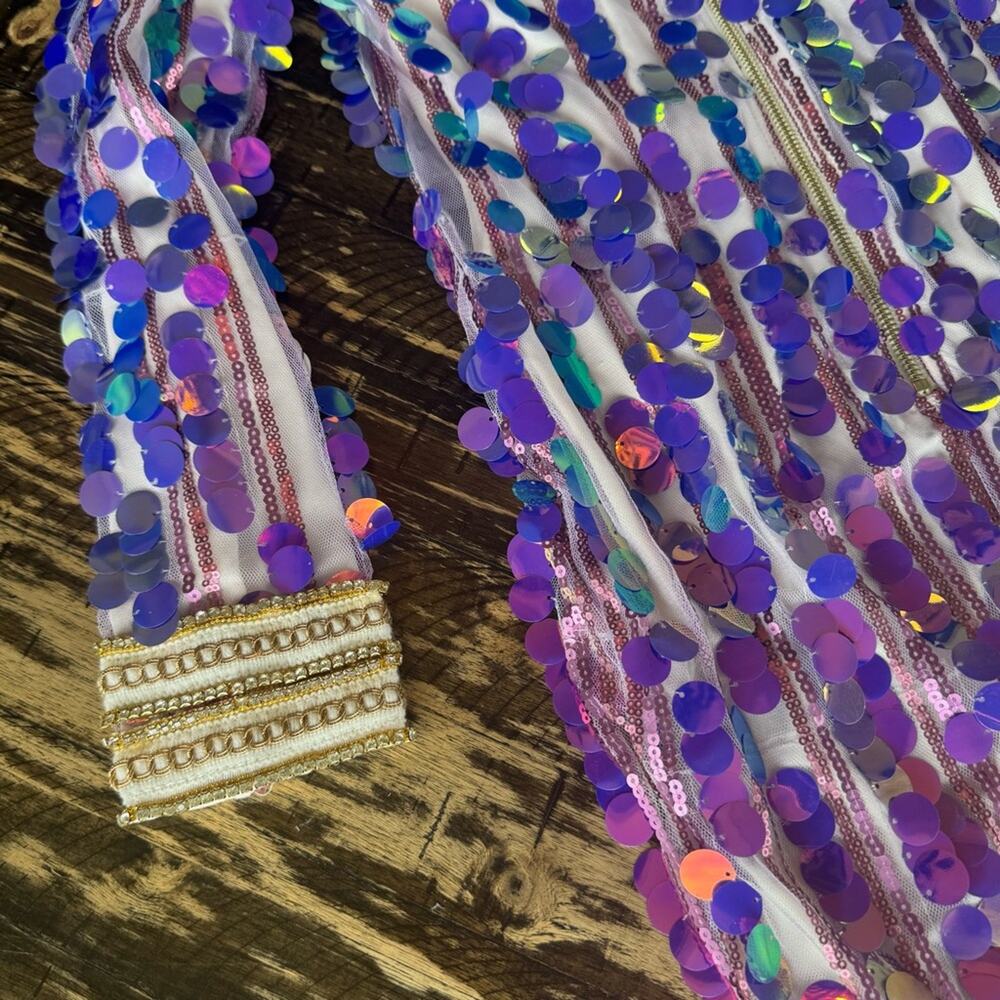 L’ATISTE - Purple Sequin & Gold Dress - SMALL - Picture 13 of 16